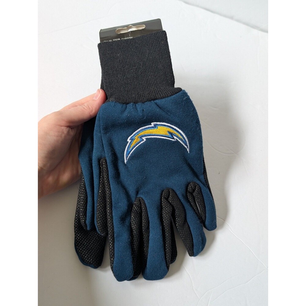 Los Angeles Chargers Two Tone Black Blue Adult Size Gloves New With Tags